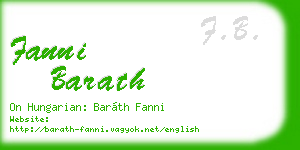 fanni barath business card